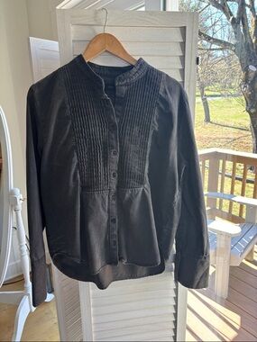 Quince Tuxedo Denim Shirt Washed Black Women’s Size L